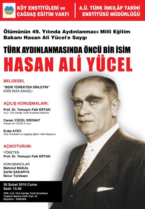  HASAN ALİ YÜCEL'E SAYGI ETKİNLİĞİMİZ